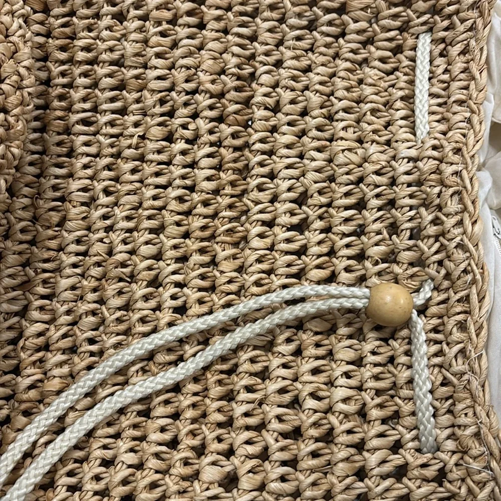 Backpack Beach Straw Woven Weekend Getaways Tan Bag - Picture 8 of 13